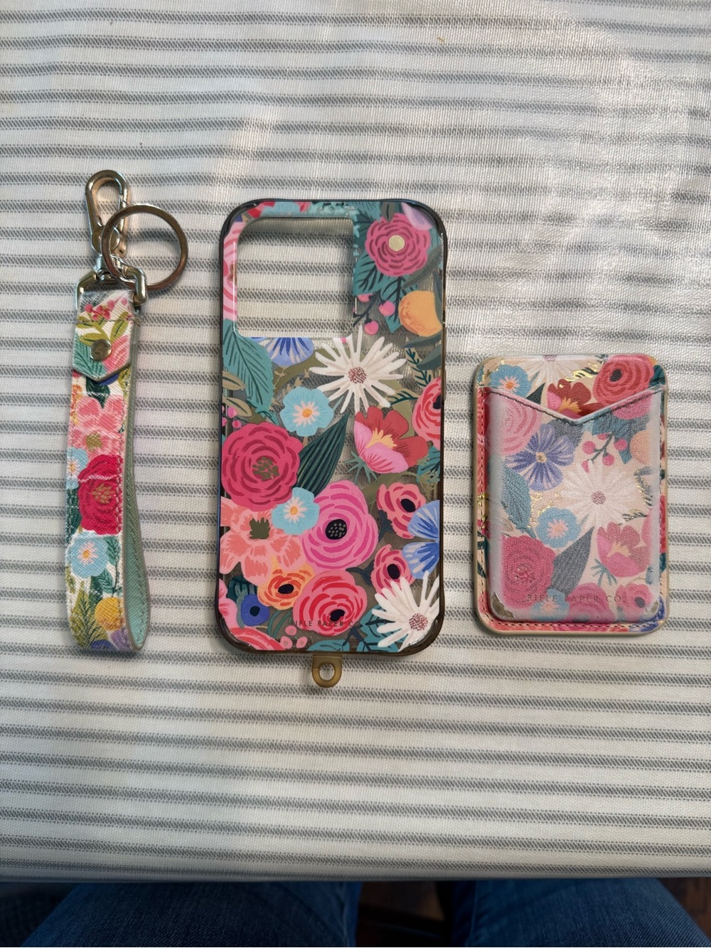 Rifle Paper Co. iPhone 14 Pro Phone Case, Magnetic Card Holder & Key Chain Set